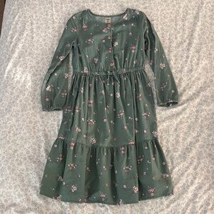 OshKosh B'gosh Green Floral Kids Dress
